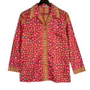 Vintage 70s Alex Colman Retro Disco Pink Button Up Shirt Mens - Fits S/M